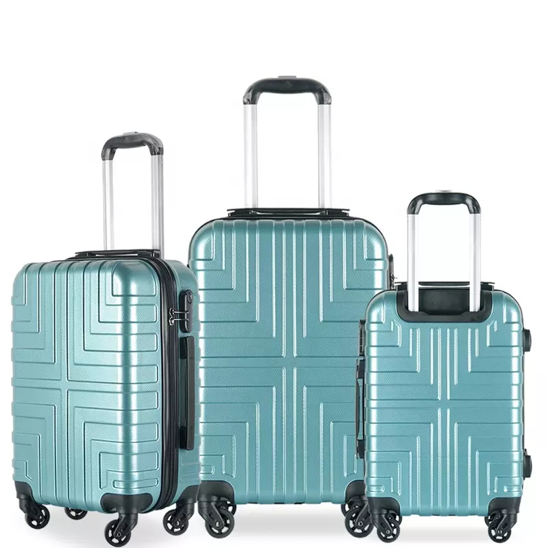 New Exclusive Double Silent Spinner Wheels 100% ABS Travel Suitcase Wide Trolley Luggage With TSA Lock