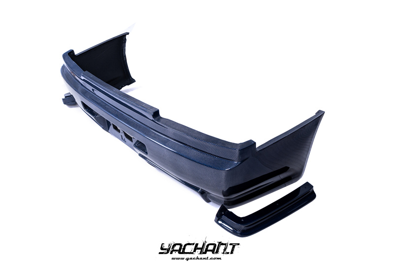 YCR34054BLCF 1999-2002 Nissan Skyline R34 GTR Nismo Z-Tune Style Rear Bumper with Spats Blue Carbon Weave (5).jpg