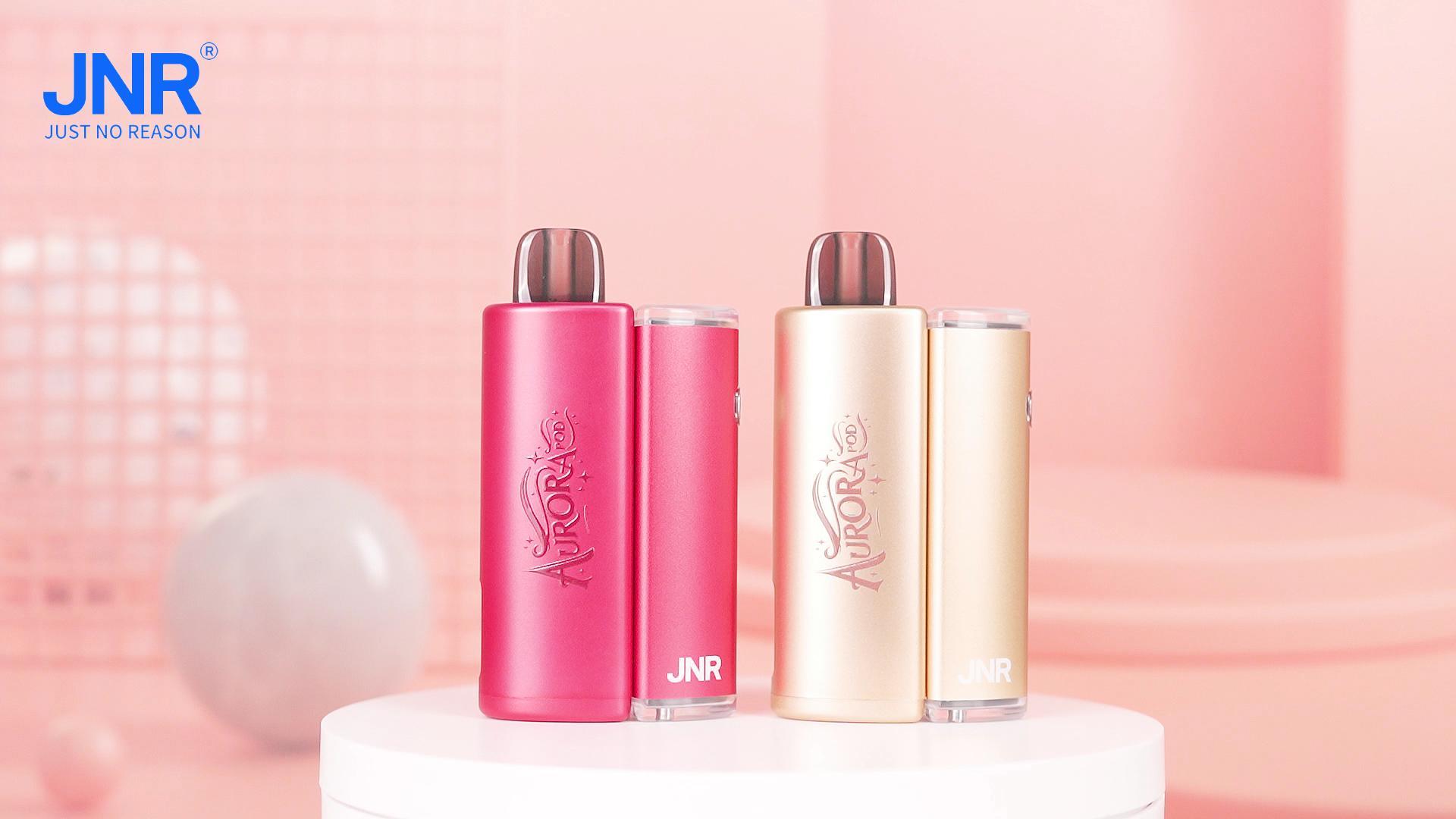 JNR, Puff Jnr, Jnr Aurora 30K, 2+10ml vyměnitelná poddaní kit, TPD certifikovaná vape, 900 mAh baterie, barevné dýchací světlo, nabíjení typu-C, vyměnitelný pod systém POD, JNR Vape