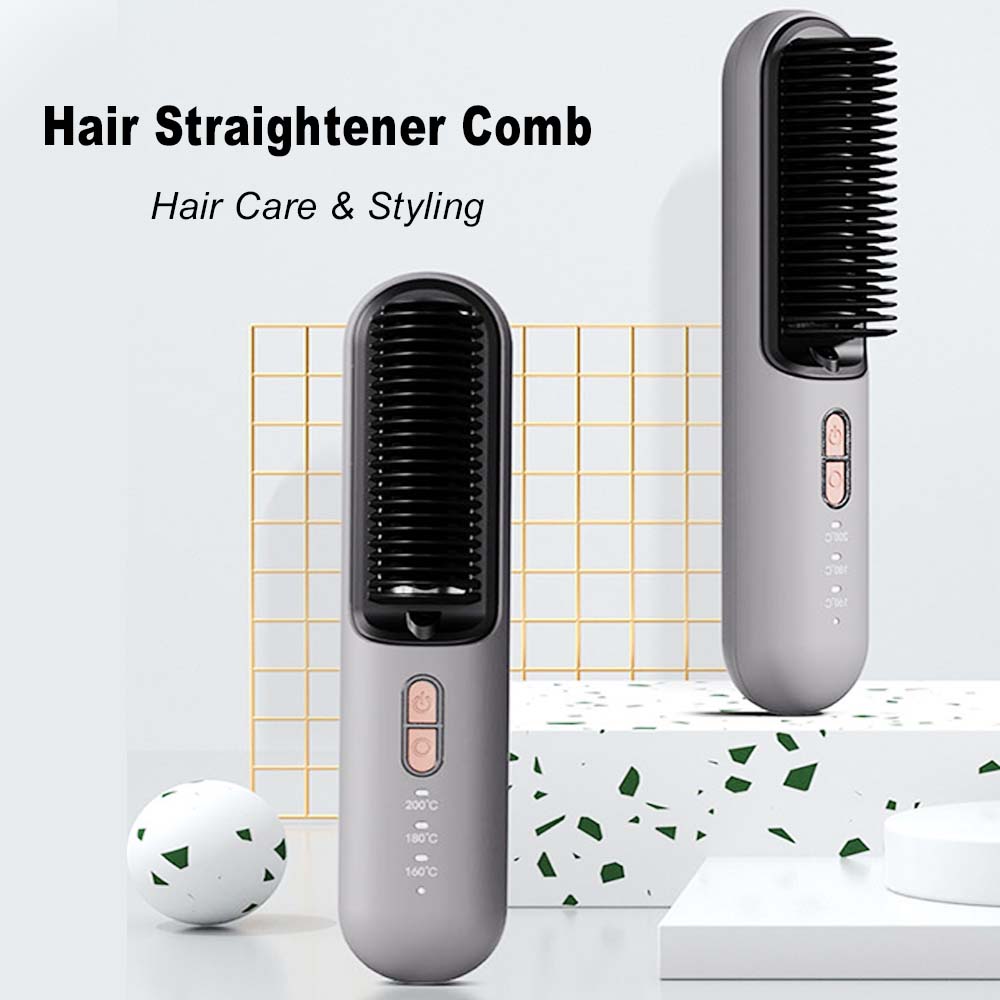 Wireless Hot Comb Hair Straightener, Wireless Hair Straightener Curler Comb, Hair Straightener Comb Wireless