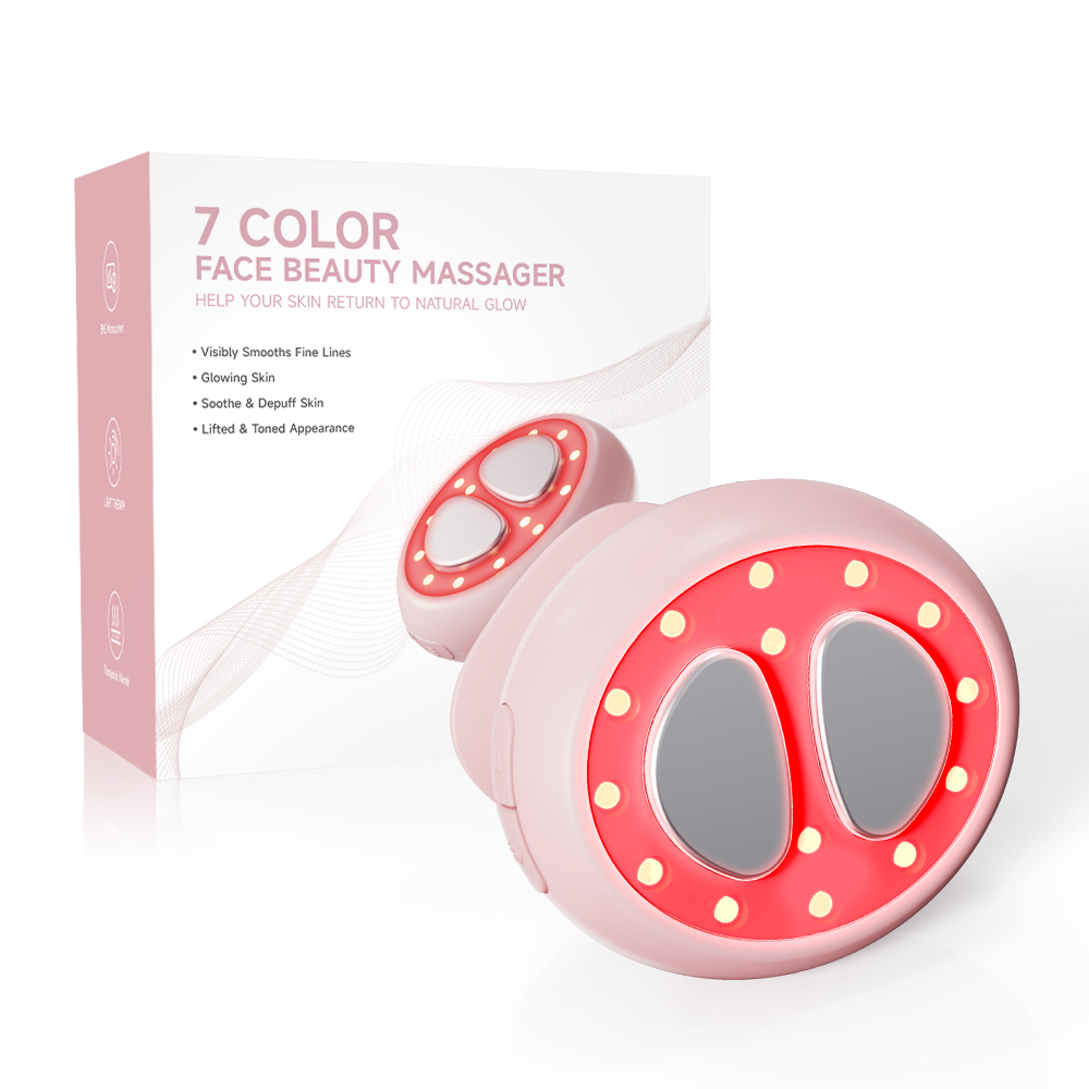 Herramienta de masajeador facial, 3 en 1 LED EMS Calefacción Massorger, Professional Massager Products