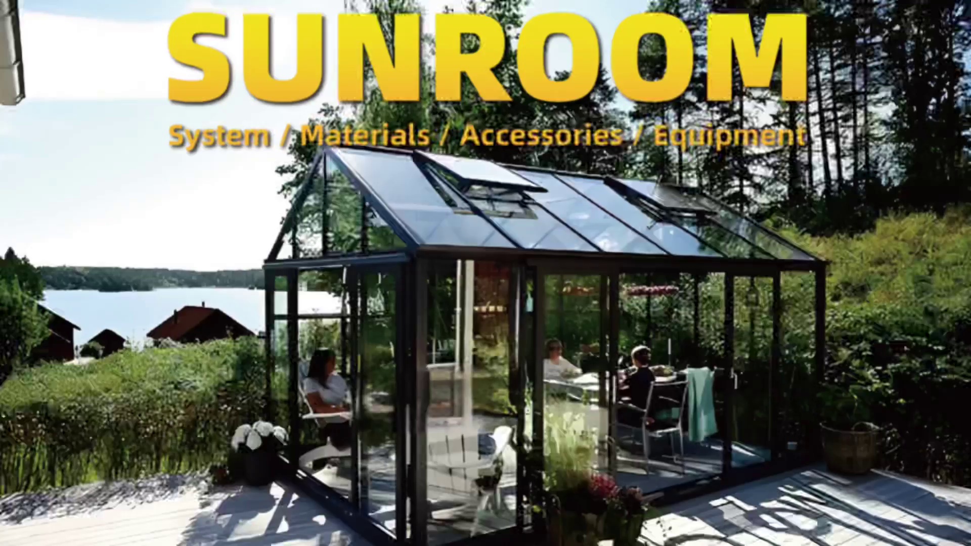 aluminum sunroom parts, aluminum frame sunroom kit, aluminum sunroom exporter, sunroom factory, sunroom building supplies