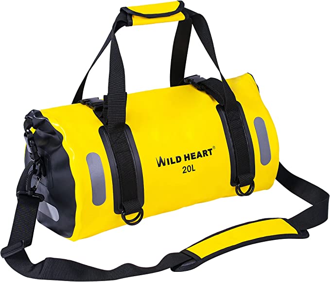  WILD HEART Waterproof Bag 55L 66L 77L Motorcycle Dry Duffel Bag  for Travel,Motorcycling, Cycling,Hiking,Camping (66L, Yellow) : Automotive