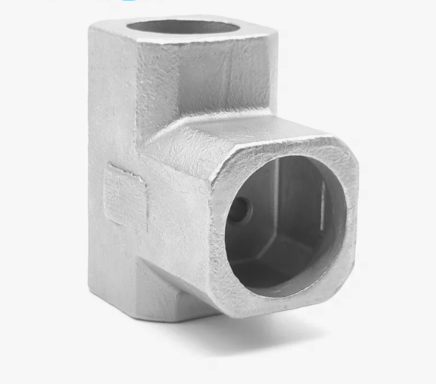 Angle View of T-Shaped Stainless Steel Tap Body