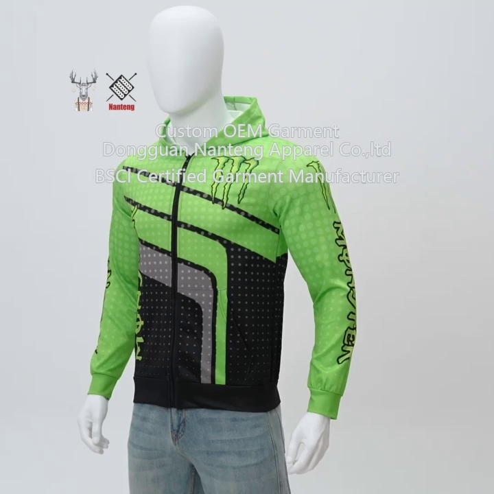 Custom Full Zip Hoodie, Polyester Sublimation Full Zip Hoodie, 3D Digital Printing Full Zip Hoodie, Long Sleeve With Pocket Full Zip Hoodie